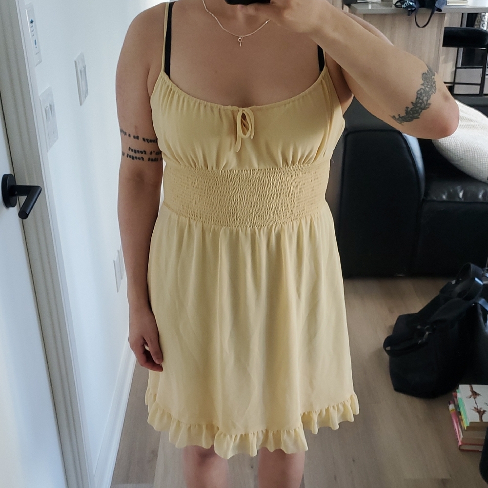 Wilfred Light Yellow Mini Dress